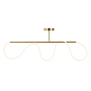 Alessio Contemporary Minimalist 360 Adjustable Silicone Neon Rope Dimmable Linear Integrated LED Flush Mount - JONATHAN Y